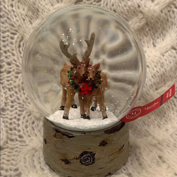 Martha Stewart Two Deers Stag & Doe Snowglobe
